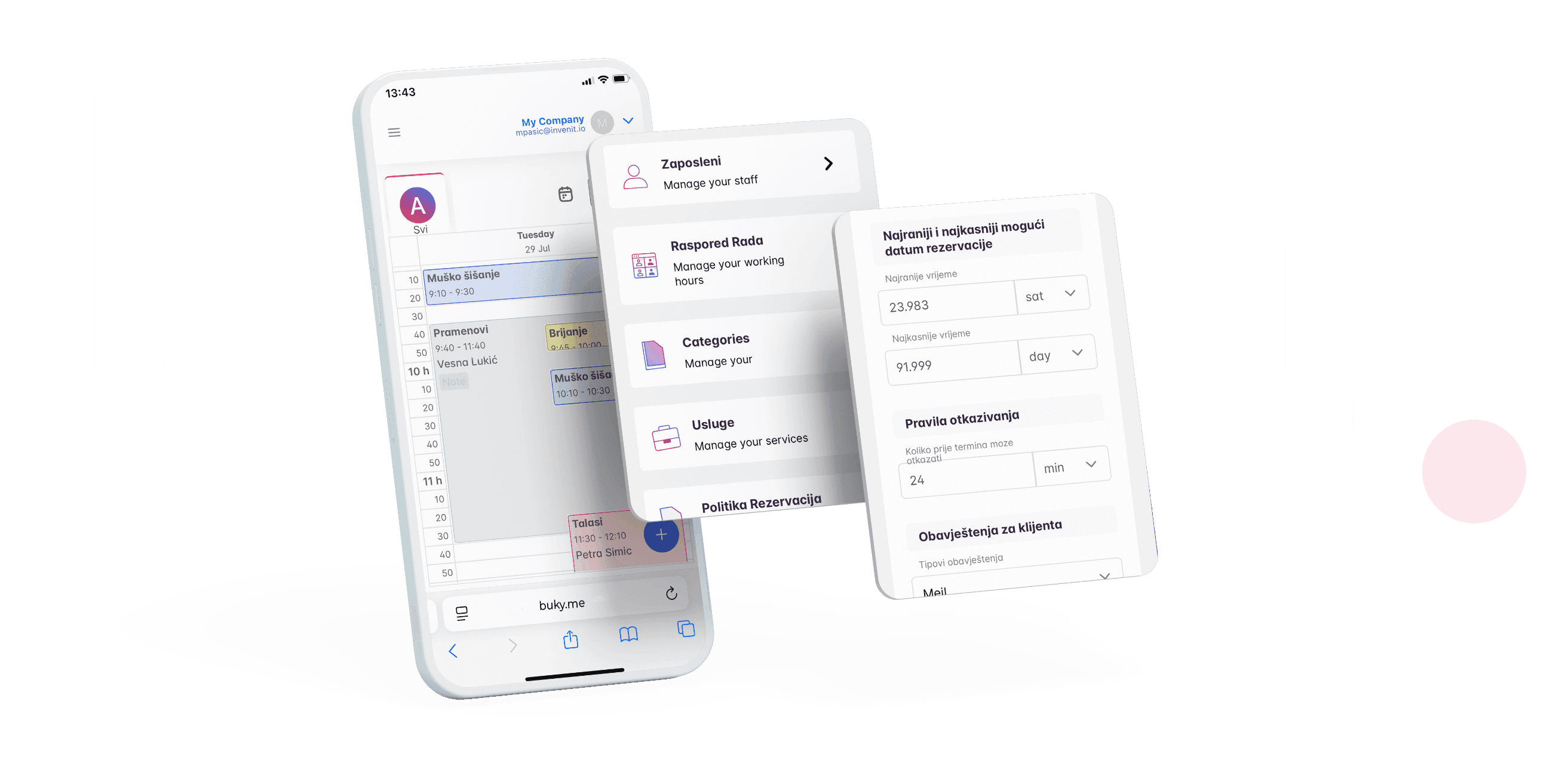 Buky booking widget sa beauty uslugama i terminima